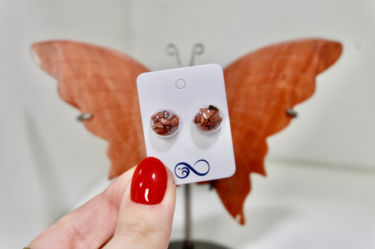 Red Jasper Crystal Earrings