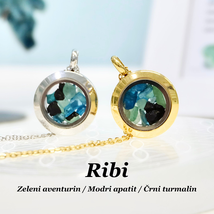 Verižica s kristali za horoskopski znak - Ribi