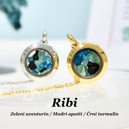 Verižica s kristali za horoskopski znak - Ribi