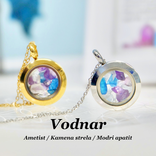 Verižica s kristali za horoskopski znak - Vodnar