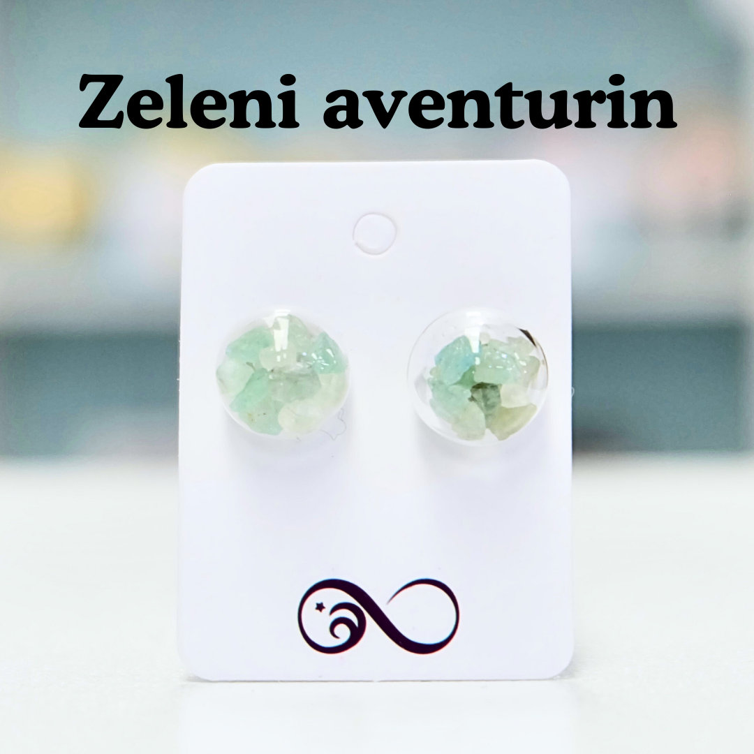 Uhani - Zeleni Aventurin