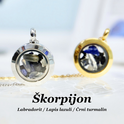 Verižica s kristali za horoskopski znak - Škorpijon