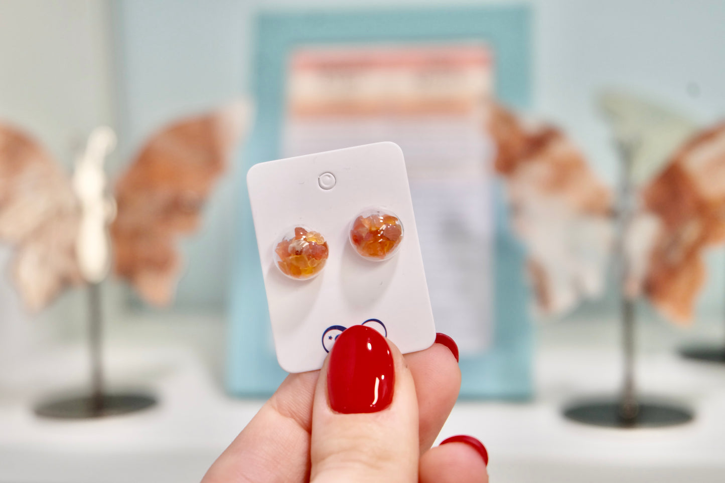 Carnelian Crystal Earrings