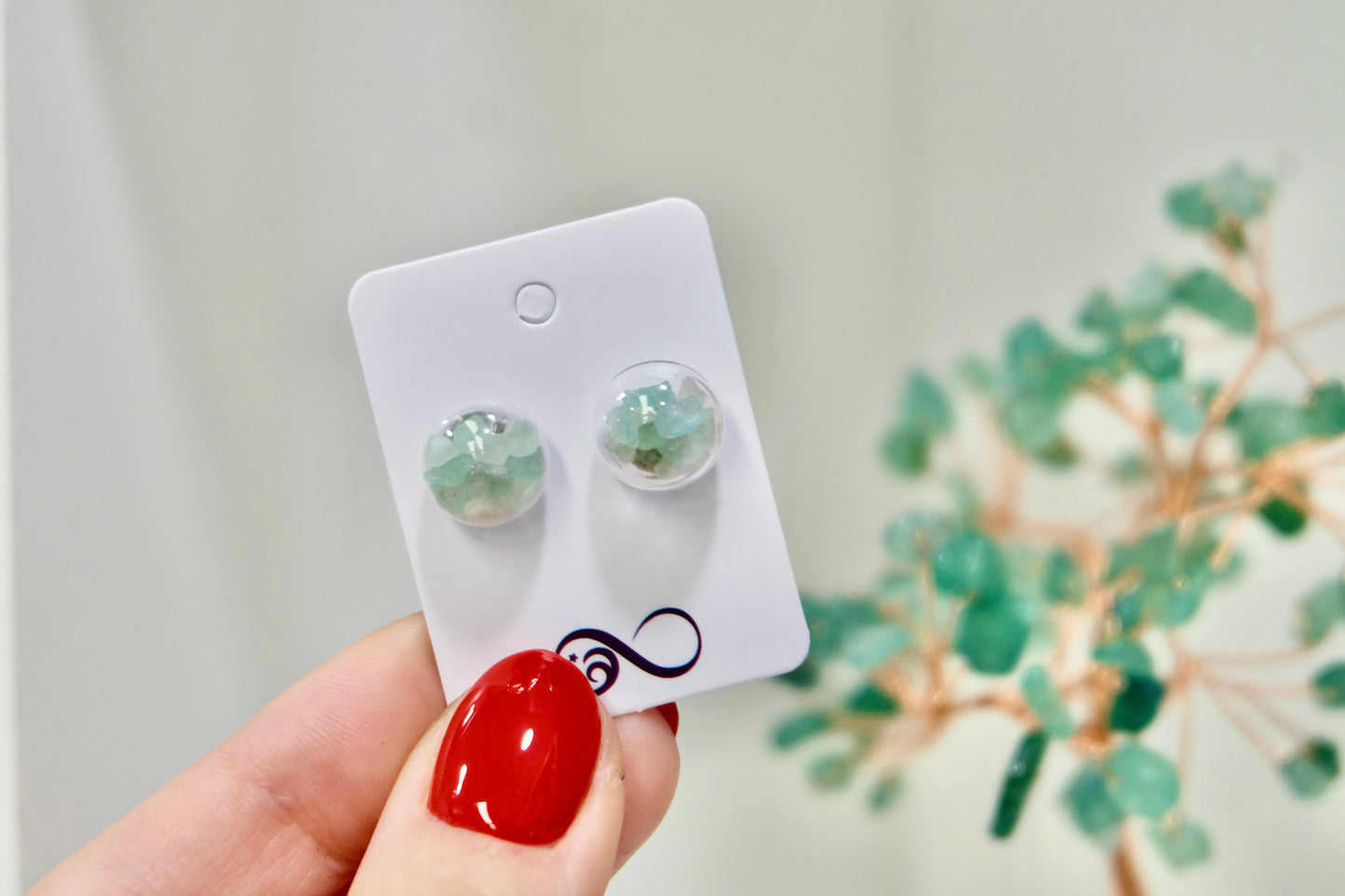 Uhani - Zeleni Aventurin