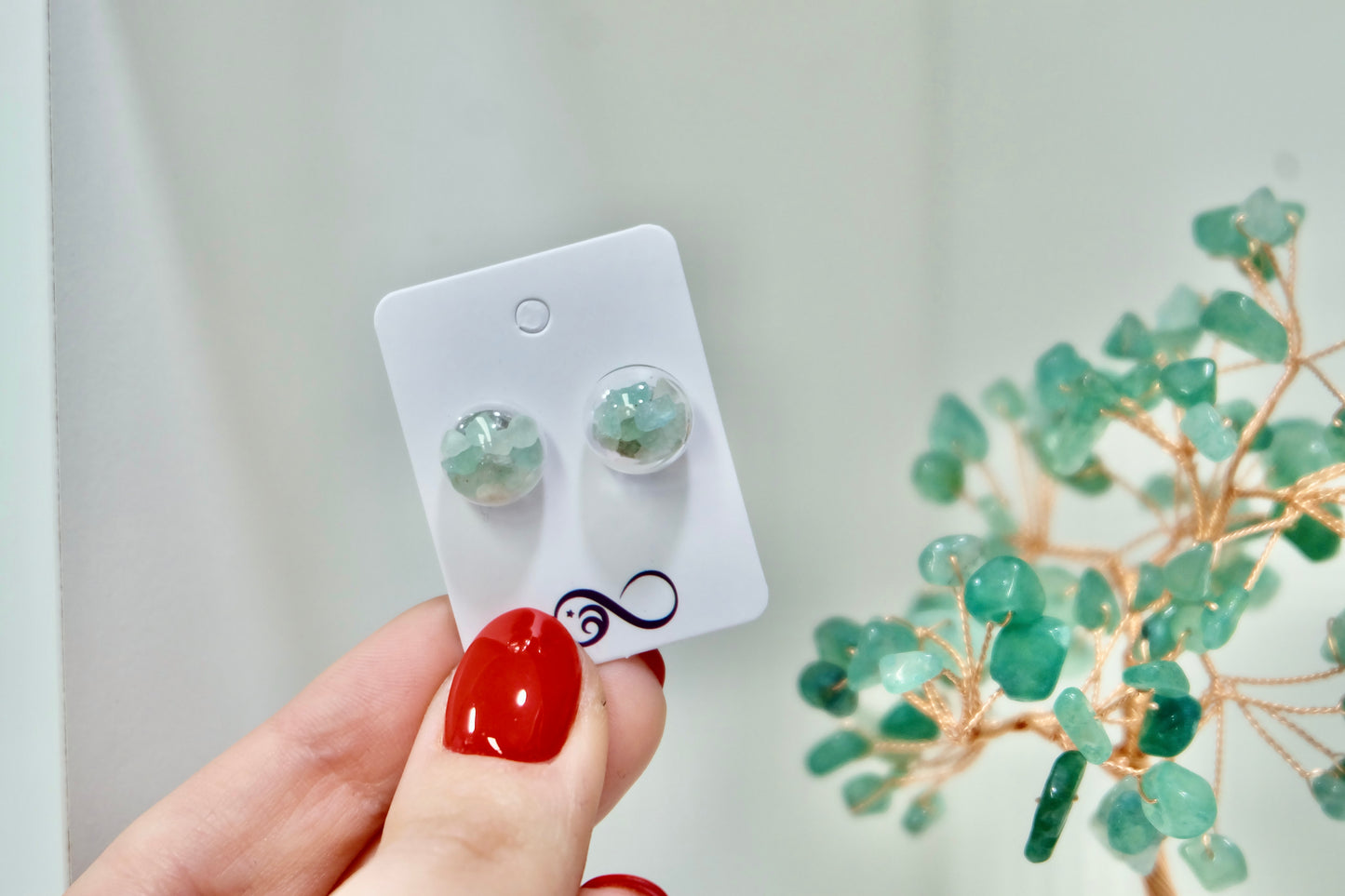 Uhani - Zeleni Aventurin