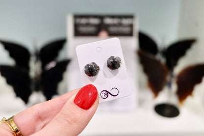 Obsidian crystal earrings