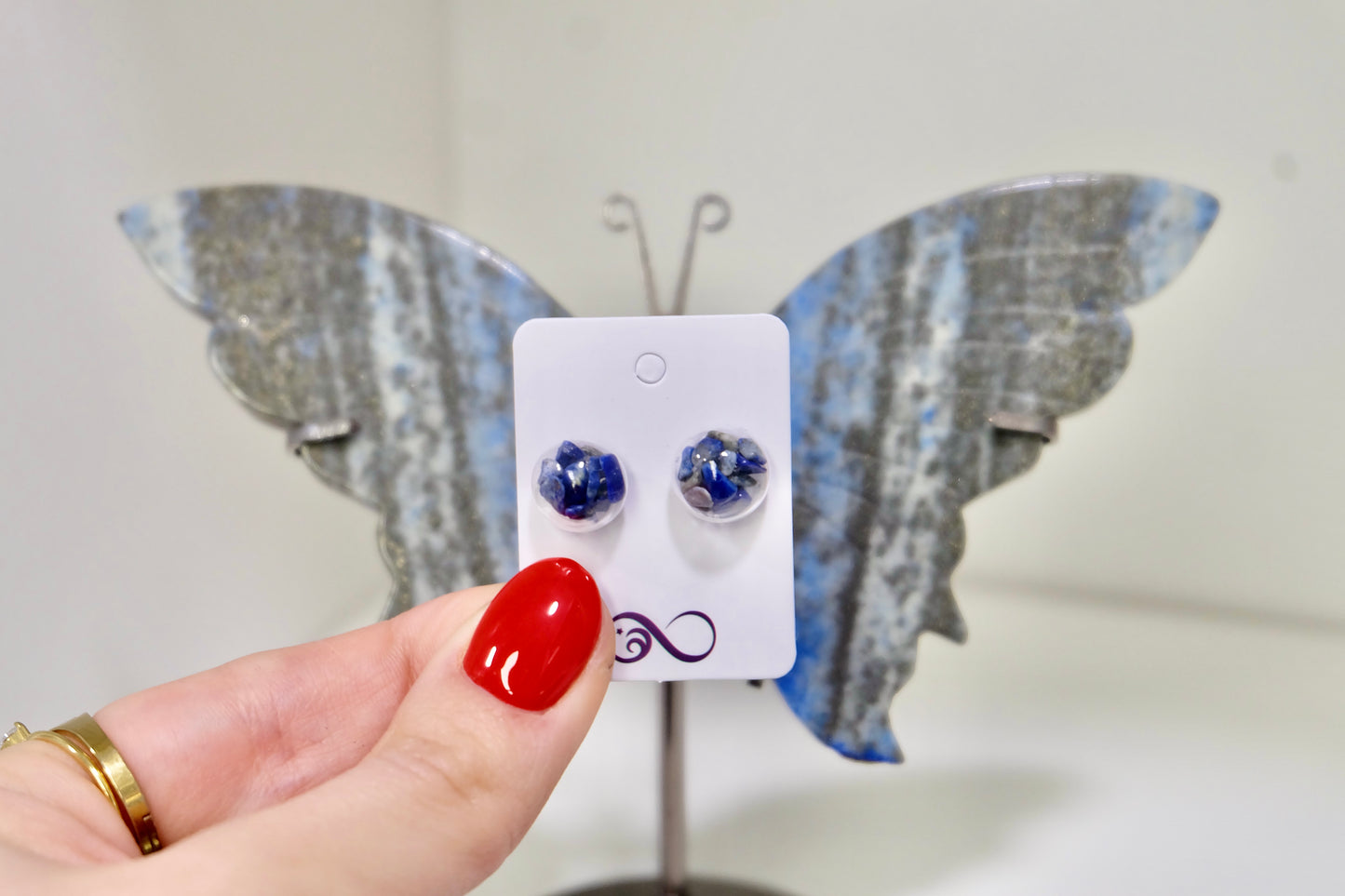 Lapis Lazuli Crystal Earrings