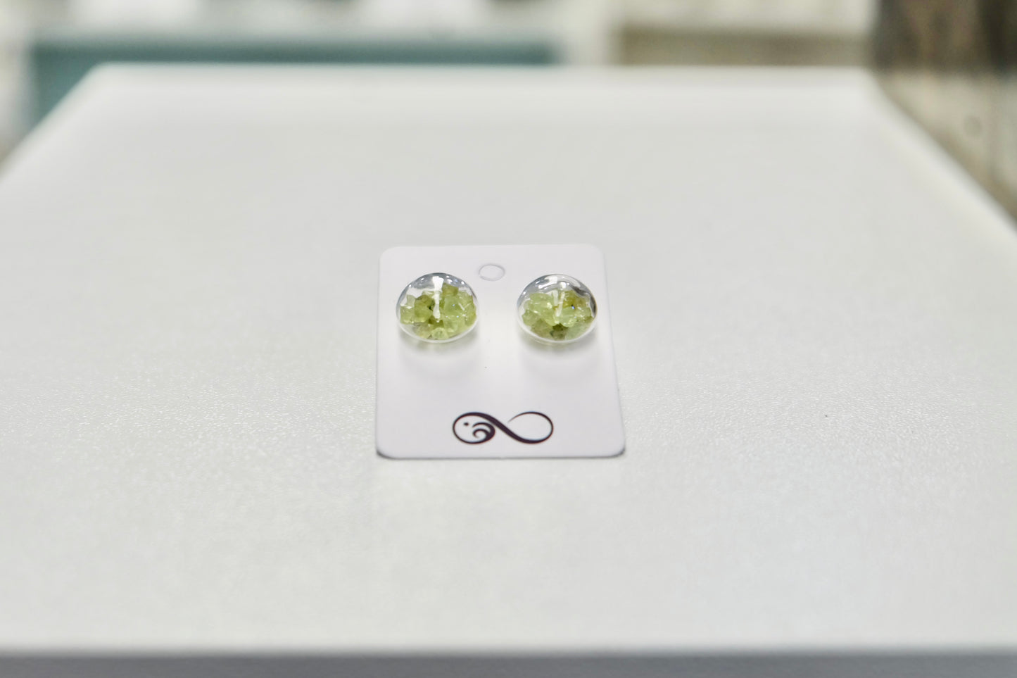 Peridot crystal earrings