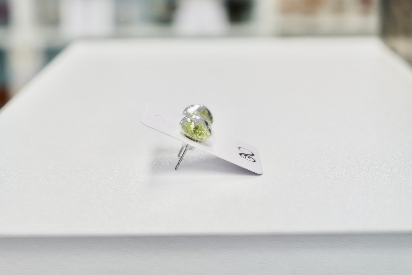 Peridot crystal earrings