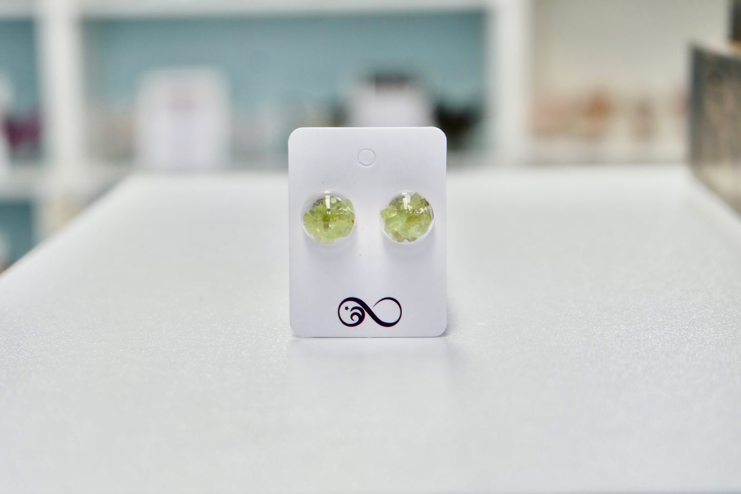 Peridot crystal earrings
