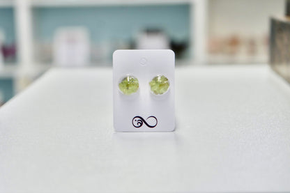 Peridot crystal earrings