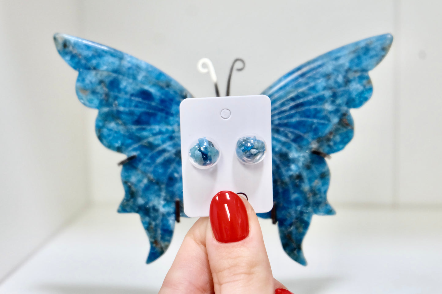 Uhani - Modri Apatit