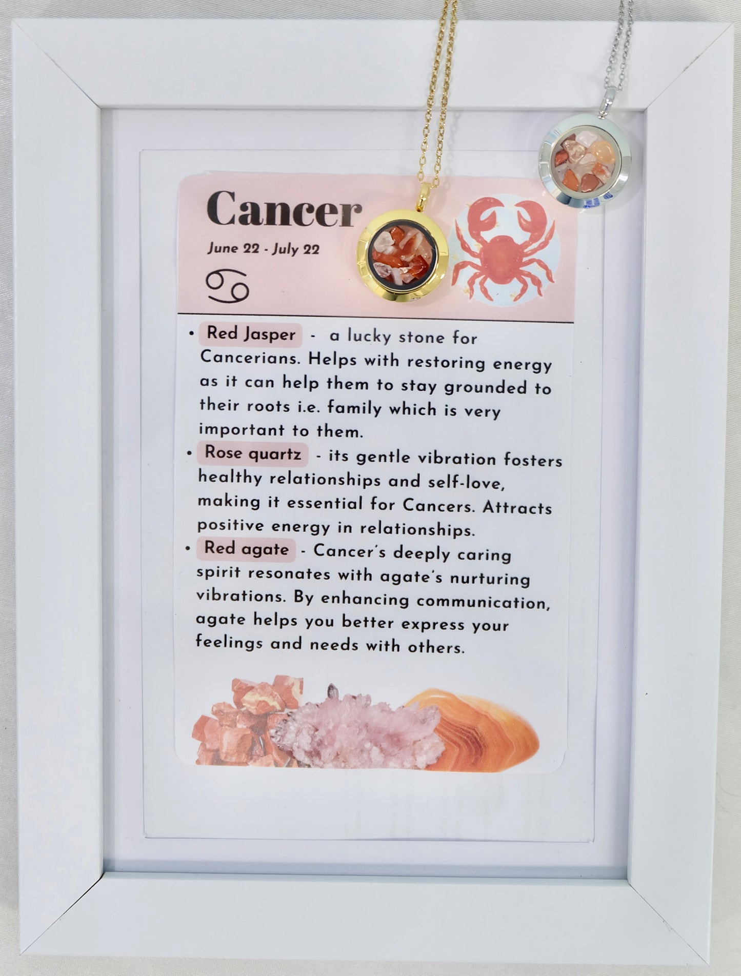 Verižica s kristali za horoskopski znak - Rak