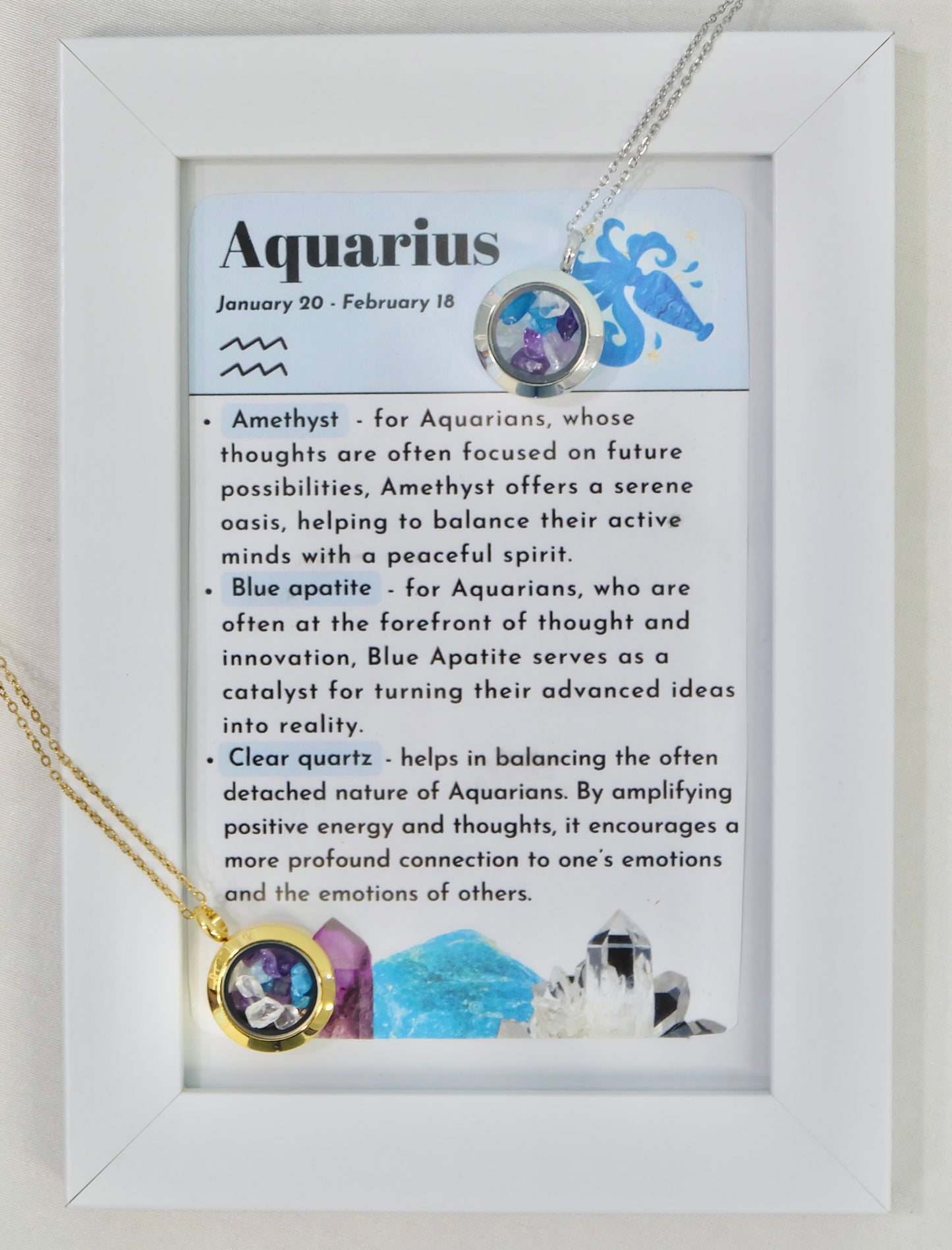 Verižica s kristali za horoskopski znak - Vodnar
