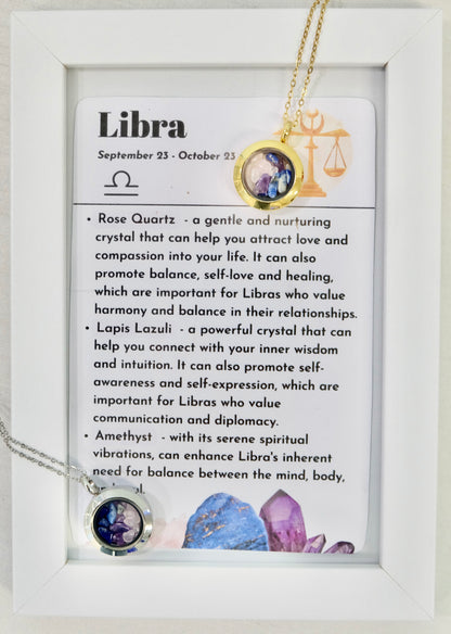 Verižica s kristali za horoskopski znak - Tehtnica