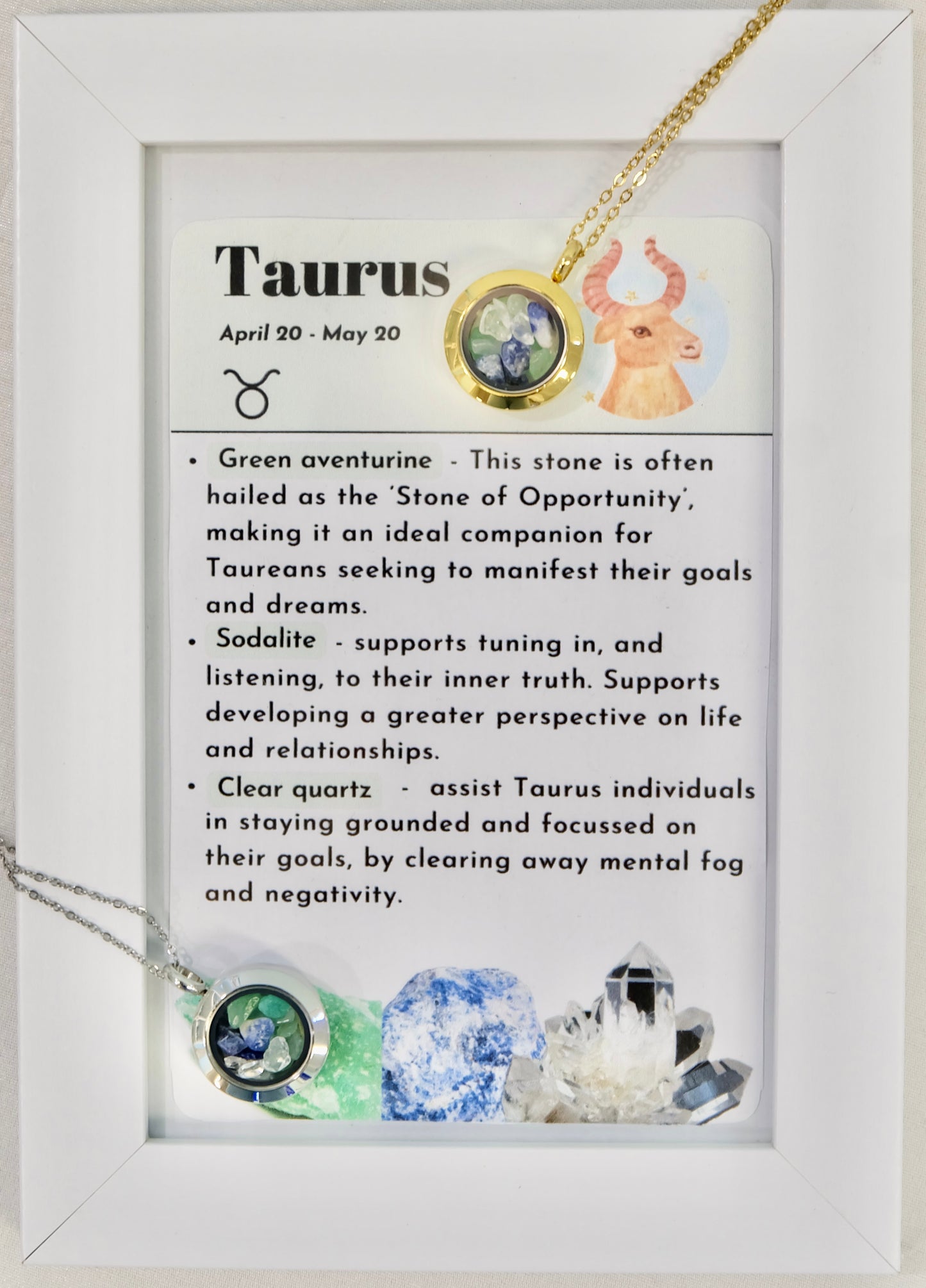 Verižica s kristali za horoskopski znak - Bik