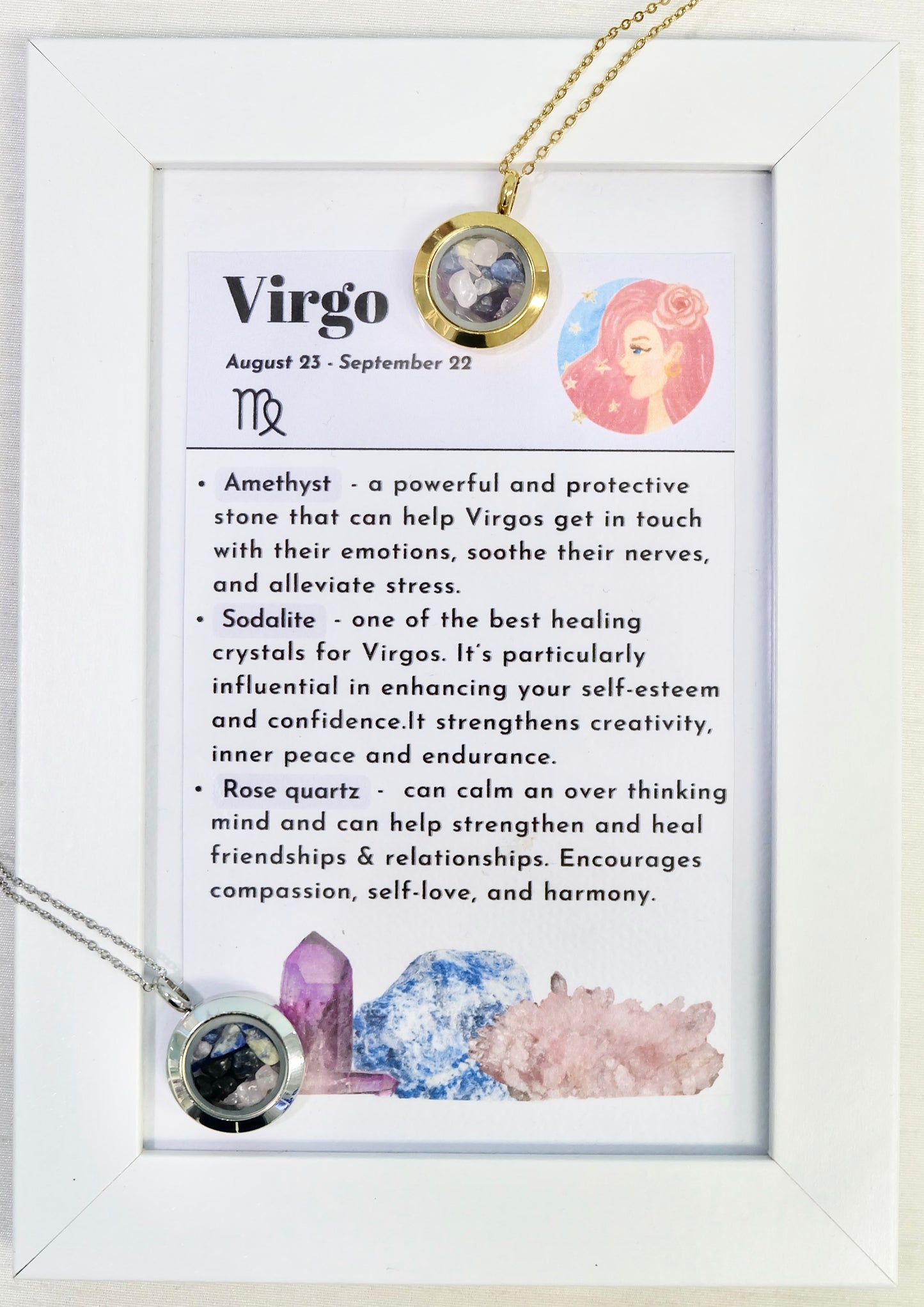 Verižica s kristali za horoskopski znak - Devica