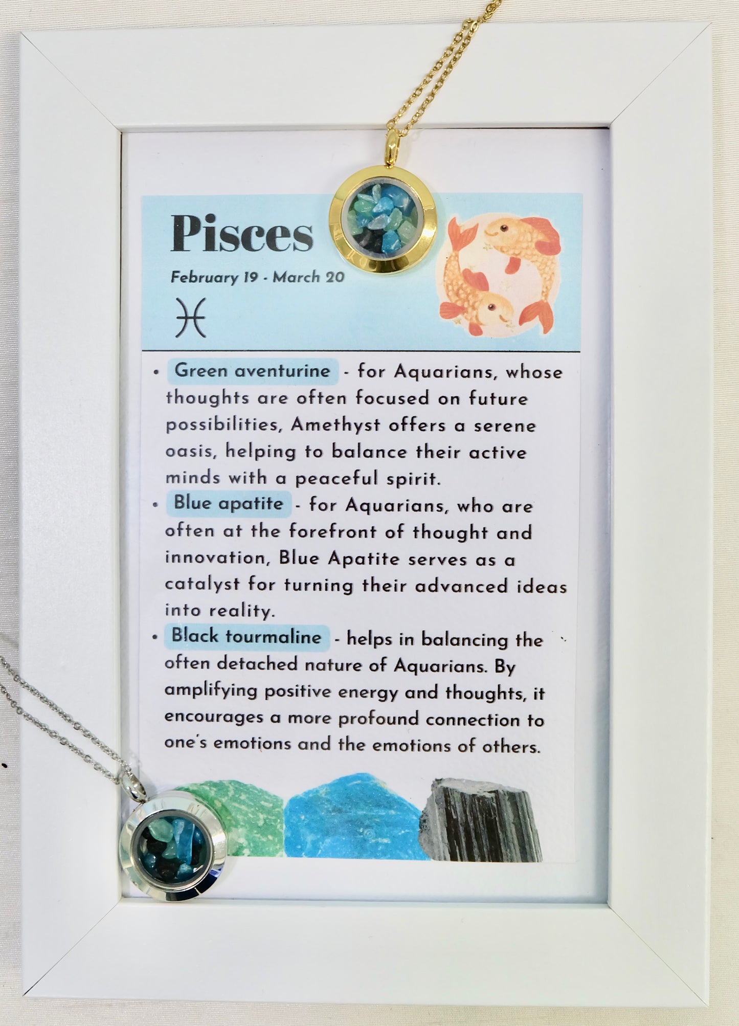 Verižica s kristali za horoskopski znak - Ribi