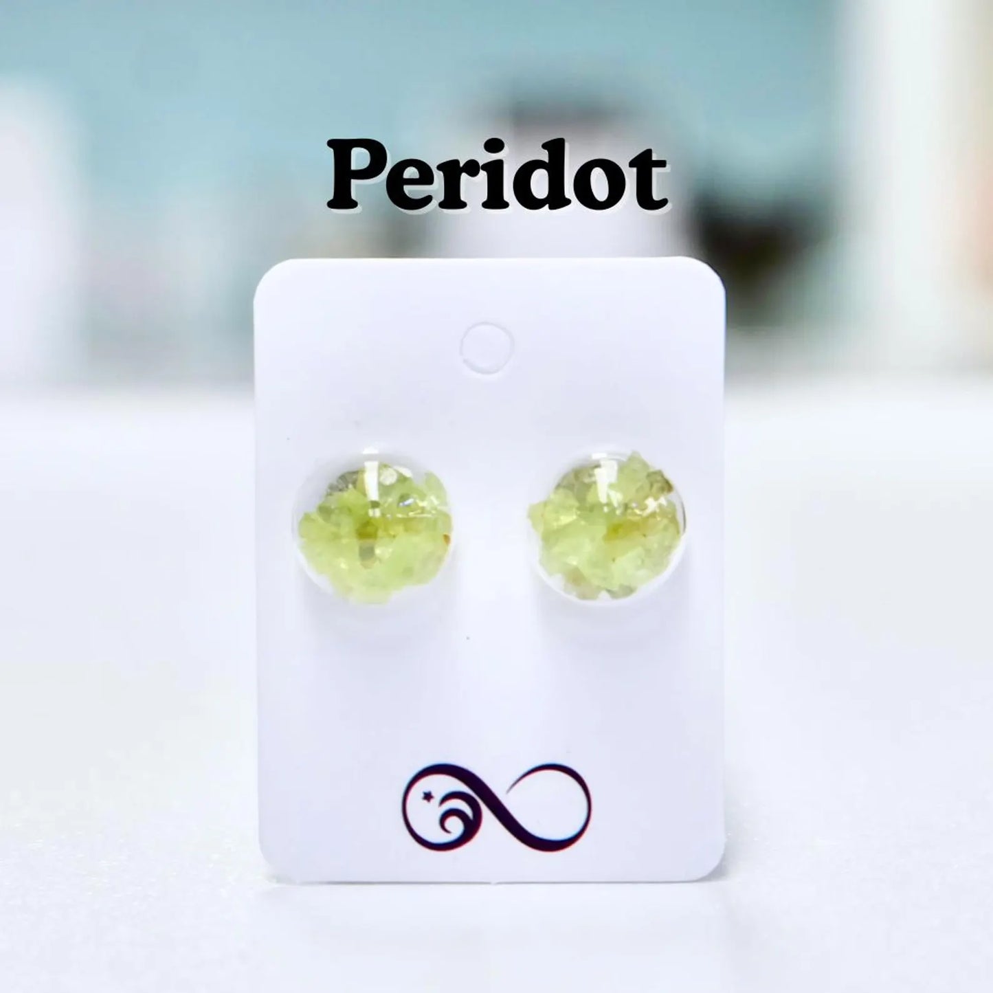 Peridot crystal earrings