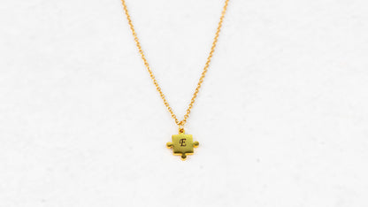 Gold puzzle lion necklace