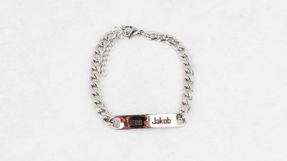 Silver men's bracelet plate XXL