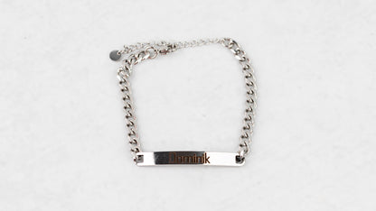 Silver men's bracelet plate XL