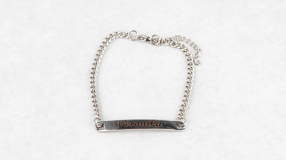 Silver men's bracelet plate M