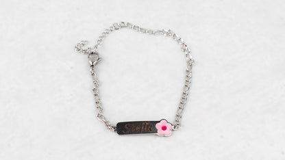 Silver baby flower bracelet