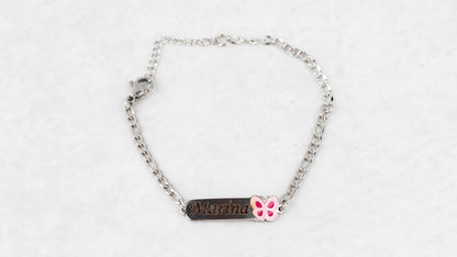Silver children's butterfly bracelet