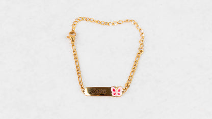 Gold children's butterfly bracelet