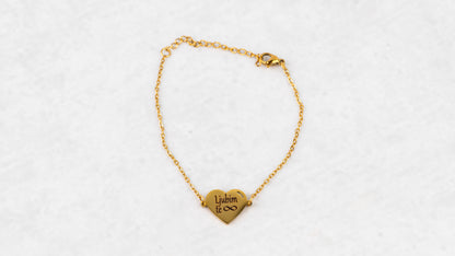 Gold heart bracelet