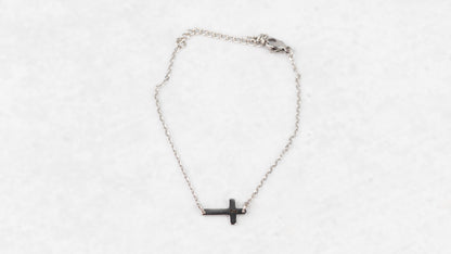 Silver cross bracelet