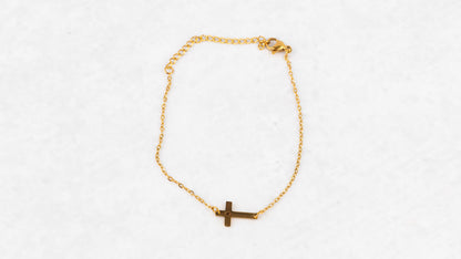 Gold cross bracelet